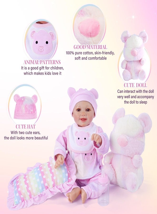 BABESIDE 8 Pcs Reborn Baby Doll Clothes with Bassinet for 17-22 Inch Babydolls, Reborn Baby Doll Accessories fit Newborn Dolls Girls, Colorful Baby Dolls Clothes - Image 2